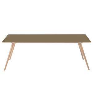 Table Stave II Partiellement en bois massif - Taupe / Chêne clair - Largeur : 170 cm - Chêne clair