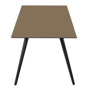 Eettafel Stave II deels massief - Taupe/Eikenhout zwart - Breedte: 170 cm - Zwart