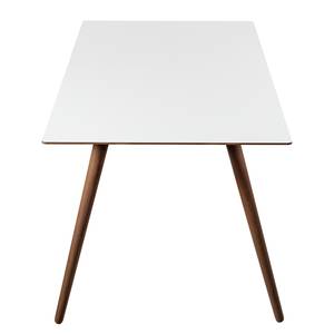 Table Stave II Partiellement en bois massif - Blanc / Noyer - Largeur : 170 cm - Marron