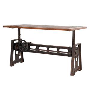 Eettafel Steamboat oud hout ijzer/bruin/zwart