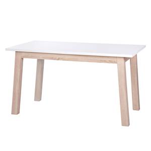 Table extensible Storberg Blanc mat / Imitation chêne Sonoma