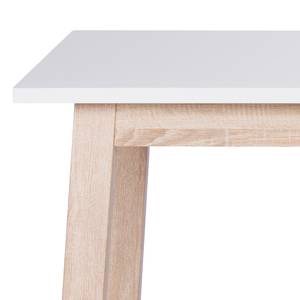 Table extensible Storberg Blanc matt / Imitation chêne Sonoma