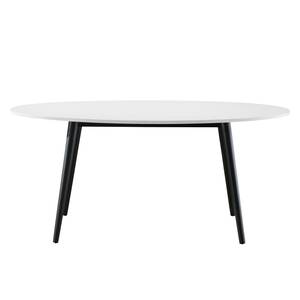 Table Sunndal II Partiellement en caoutchouc massif - Blanc / Noir