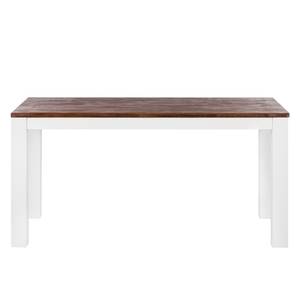 Table Gomera Acacia massif - Blanc / Marron - 160 x 90 cm