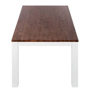 Table Gomera Acacia massif - Blanc / Marron - 160 x 90 cm