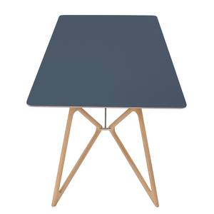 Table Tigg Chêne massif / Linoléum - Bleu pétrole / Chêne - 180 x 90 cm