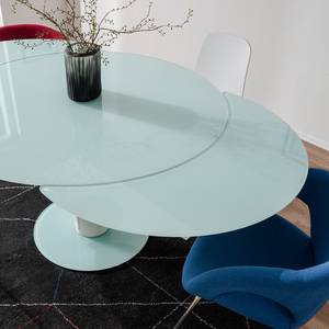 Table extensible Torgo Verre / Imitation cuir - Blanc