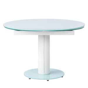 Table extensible Torgo Verre / Imitation cuir - Blanc