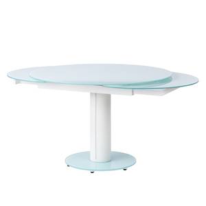 Table extensible Torgo Verre / Imitation cuir - Blanc