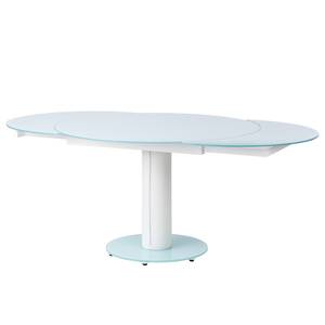 Table extensible Torgo Verre / Imitation cuir - Blanc