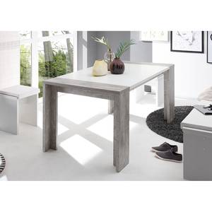 Table extensible Upton Blanc mat / Imitation béton - Largeur : 180 cm