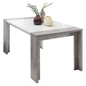Table extensible Upton Blanc mat / Imitation béton - Largeur : 180 cm