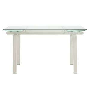 Table extensible Zinola Verre / Métal - Blanc suédois