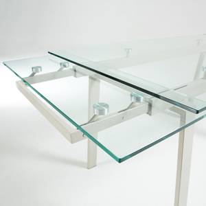 Eettafel Zinola (uitschuifbaar) glas/metaal - Zweeds wit