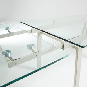 Esstisch Zinola (mit Ausziehfunktion) Glas / Metall - Schwedisch Weiß