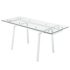 Eettafel Zinola (uitschuifbaar) glas/metaal - Wit