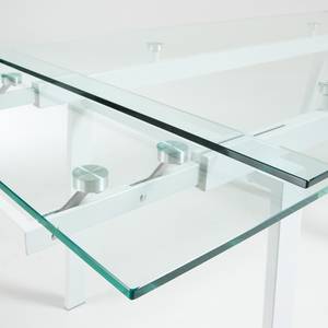 Eettafel Zinola (uitschuifbaar) glas/metaal - Wit