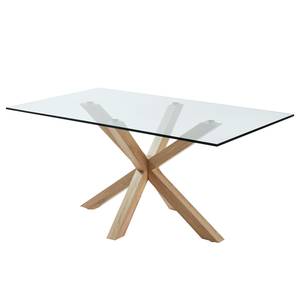 Table Zuccarello V Verre / Acier - Imitation chêne Sonoma