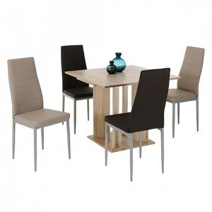 Stoelen Alice Springs (4-delige set) cappuccinokleurig kunstleer