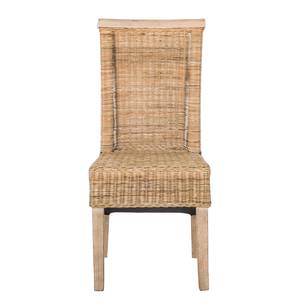 Sedia da pranzo Bali I (set di 2) Rattan - Sabbia / Acacia naturale - Sabbia