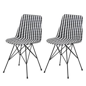 Chaises Belezas (lot de 2) Matériau synthétique / Acier - Noir / Blanc