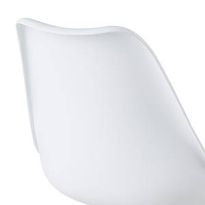 Sedia per sala da pranzo Aledas materiale sintetico / legno massello di fico di caucciù - Bianco - Set da 2