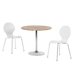 Chaises Bristol I (lot de 2) Imitation hêtre - Blanc