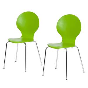 Chaises Bristol I (lot de 2) Imitation hêtre - Vert pomme