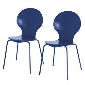 Chaises Bristol II (lot de 2) Blanc / Noir - Bleu foncé