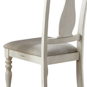 Chaises Carrey II (lot de 2) Blanc - Bois massif - Textile - Bois/Imitation - 51 x 101 x 61 cm