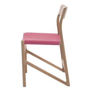 Eetkamerstoelen Fleek katoen/massief eikenhout - Roze - 2-delige set - Zonder armleuningen