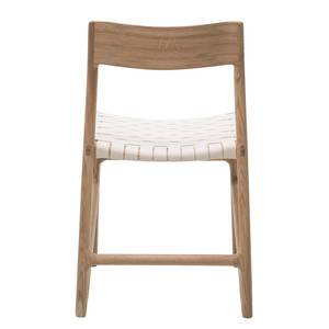 Chaises Fleek Coton / Chêne massif - Blanc - Blanc - Lot de 2 - Sans accoudoirs