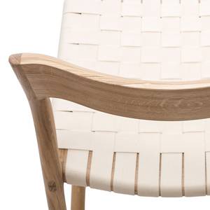 Chaises Fleek Coton / Chêne massif - Blanc - Blanc - Lot de 2 - Sans accoudoirs