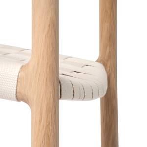 Eetkamerstoelen Fleek katoen/massief eikenhout - Wit - Stoel - Met armleuningen