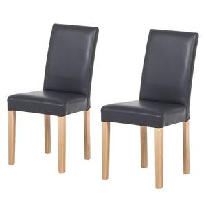 Chaises Flen (lot de 2) Marron / Hêtre - Anthracite - Hêtre clair