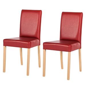 Chaises Flen (lot de 2) Marron / Hêtre - Rouge foncé - Hêtre clair