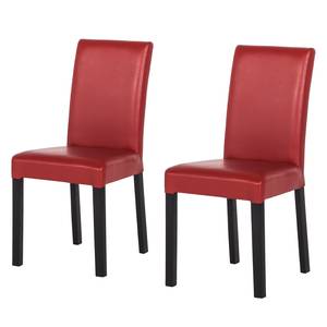 Chaises Flen (lot de 2) Marron / Hêtre - Rouge foncé - Hêtre foncé