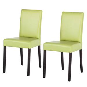 Chaises Flen (lot de 2) Marron / Hêtre - Vert pâle - Hêtre foncé