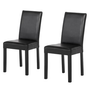 Chaises Flen (lot de 2) Marron / Hêtre - Noir - Hêtre foncé