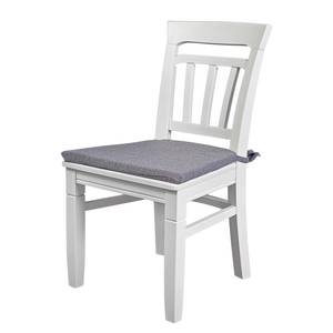 Chaises Flinn I (lot de 2) Chêne noueux massif / Tissu Blanc Gris