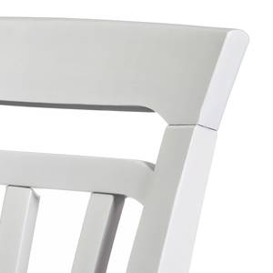 Eetkamerstoelen Flinn I (2-delige set) massief grenenhout met knoesten/geweven stof - wit - grijs