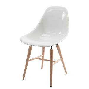 Chaises Forum Wood (lot de 4) Hêtre massif / Matière synthétique - Blanc - Blanc