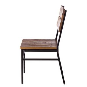 Eetkamerstoelen Grasby (2-delige set) oud pijnboomhout/metaal - donker pijnboomhout/zwart