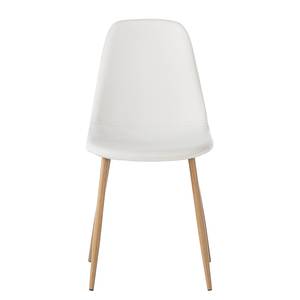 Chaise capitonnée Iskmo Imitation cuir - Blanc - Lot de 2