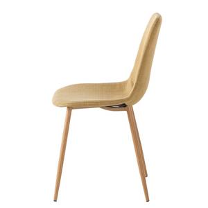 Chaise capitonnée Iskmo II Tissu - Jaune curry - Lot de 2