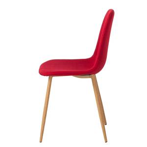 Chaise capitonnée Iskmo II Tissu - Rouge - Lot de 2