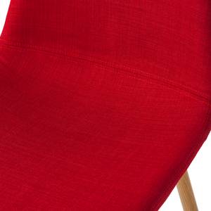 Chaise capitonnée Iskmo II Tissu - Rouge - Lot de 2
