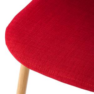 Chaise capitonnée Iskmo II Tissu - Rouge - Lot de 2