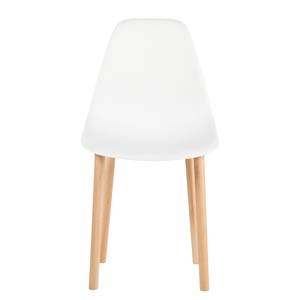 Chaises Jade (lot de 2) Matériau synthétique / Hêtre massif - Blanc / Hêtre