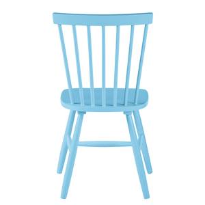 Chaises Jalenas (lot de 2) Hévéa massif - Noir - Bleu clair